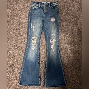 KanCan Light Blue Distressed Flare Jeans